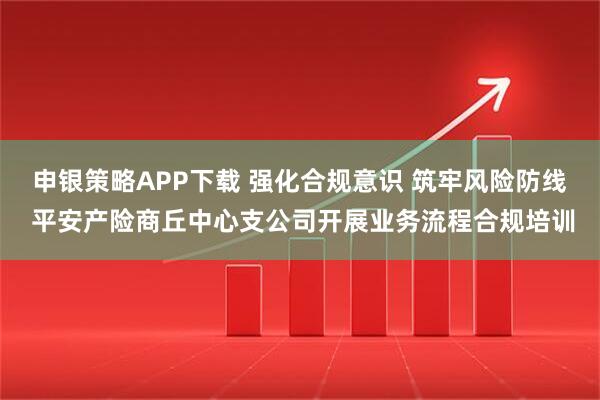 申银策略APP下载 强化合规意识 筑牢风险防线 平安产险商丘中心支公司开展业务流程合规培训